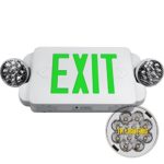 eTopLighting LED Green Exit Sign Emergency Light Combo with Battery Back-Up UL924 ETL listed, AGG1073