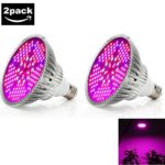 [2Pack] 100W Led Grow Light Bulbs Full Spectrum Plant Light Lamp for Indoor Plants Vegetables Greenhouse and Hydroponic,150PCs 2835 Chips E27 Base grow light AC 85~265V