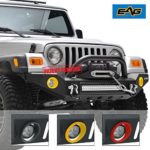 EAG Front Bumper With LED Lights and Colored Light Surrounds for 87-06 Jeep Wrangler TJ / YJ