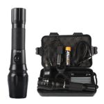 LED Flashlight Phixton 1200lm Rechargeable Tactical Military Handheld L2 Zoomable Metal Water-resistant — 18650 Rechargeable Battery,USB Charger Adapter,Bike Mount, USB Cable,Gift Box Included