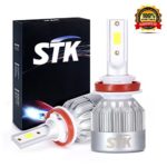STK H11 LED Headlight Bulbs, 70W 10000LM 6000K All-in-One H9 H8 Car Led Headlamp Conversion Kit, Cool White – 2 Year Warranty ( Pack of 2 )