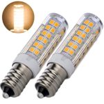 E11 JD LED Bulb 75W 100W Halogen Bulbs Replacement,Dimmable 6W E11 Mini Candelabra Base 110V 120V 130 Voltage,Pack of 2 (6 Watt, Warm White 3000K)
