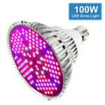 Outcrop Innovations 100w Indoor LED Grow Light Bulb for Growing Plants, Vegetables, and Flowers – 150 Individual LEDs Full Spectrum PAR with E27 Base for Hydroponics Greenhouses Indoor Gardening