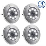 Solar Ground Lights,Garden Pathway Outdoor In-Ground Lights With 8 LED (4 pack) (white)