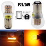AMAZENAR 2-Pack 1157 BAY15D 1016 1034 7528 2057 2357 Extremely Bright Amber / Yellow LED Light 12V-DC, AK-3014 39 SMD Replacement Bulbs For Turn Signal Lights Tail BackUp Bulbs