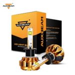 Auxbeam H1 P145S LED headlight bulbs F-16 Series LED Headlights with 2 Pcs of Headlight Conversion Kits 60W 6000lm CREE LED Chips Driving Light (Pack of 2) – 1 Year Warranty