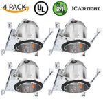 Sunco Lighting 4 Pack 6″ New Construction LED Can Air Tight IC Housing LED Recessed Lighting, TP24