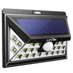 Litom 3RD GEN Plating Solar Lights Outdoor, Super Bright Security Solar Wall Lights With Motion Sensor 24 LED For Patio, Garage, Garden, Balcony, RV