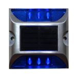 JINBEST 1pcs Solar 4 LED Road Stud Light Pathway Deck Dock Driveway Garden Waterproof Lamp (Blue)