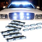 DT MOTO™ White 54x LED Emergency Vehicle Deck Grill Dash Warning Strobe Light – 1 set