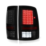 VIPMotoZ 2009-2017 Dodge RAM 1500 2500 3500 LED Tail Lights – Matte Black Housing, Smoke Lens, Driver and Passenger Side