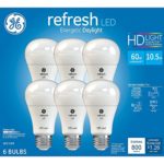 GE Refresh High Definition LED Light Bulb 10.5-watt 5000K Energetic Daylight 800-Lumens 6-Pack 60-watt Replacement Dimmable A19