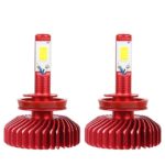 Hictech 6000LM H11 LED Headlight Bulbs Super Bright 60W H8 H9 Conversion Kits 360 Degree(2 Sides) Lighting Lamps for Car Light -6000K Cool White 2 Yr Warranty(2 Pack)