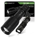 Emergency LED Flashlight Kit – EcoGear FX TK130 Kit – 5 Light Modes, High Lumen Output, Adjustable Zoom Focus – Water Resistant for Camping & Outdoors with Rechargeable Batteries and Charger