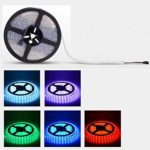 Color Changing Strips – 16.4ft SMD5050 RGB Changing Color LED Rope Lights with 300LEDs, Remote Control, 12V DC. IP67 Waterproof Flexible String Lights as Outdoor LED Strip Lights for Garden/Patio/etc