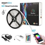 Nexlux LED Strip, Alexa Echo Controlled 16.4ft Wireless LED Light Strip Color Changing Kit 150leds Flexible Strip 5050 Waterproof IP65, Working with Android and IOS System Smartphone