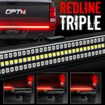 60″ Redline TRIPLE LED Tailgate Light Bar w/ Sequential RED Turn Signal – 1,200 LED Solid Beam – Weatherproof No Drill Install – Full Function Reverse Brake Running 2yr Warranty