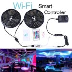Miheal Wifi Wireless Smart Phone Controlled Led Strip Light Kit with DC12V UL Listed Power Supply Waterproof SMD 5050 32.8Ft(10M) 300leds RGB Music LED Light Strip Work with Android, IOS and Alexa