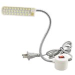 LudoPam LED Sewing Machine Light Flexible Work Light Gooseneck Lamp 30 Daylight LEDs 110V with Magnetic Mounting for Lathes,Workbenches,Music Stands,Crafts