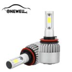 H11/H9/H8 LED Headlight Bulbs Conversion Kit, Onewell 2PCS Advanced COB Chips IP68 Waterproof 60W 6000LM 6000K Super Bright Cool White, 2-YEAR WARRANTY