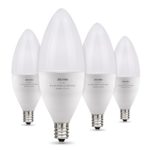 Albrillo E12 Bulb, LED Candelabra Light Bulbs 60 Watt Equivalent, Soft White 3000K LED Chandelier Bulbs, Decorate Candle Base E12 Non-Dimmable, 4 Pack