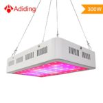 Adiding LED Grow Light, 300W Plant Lights Full Spectrum COB Double Chips for Hydroponic Aquatic Indoor Plants Veg,Herbs,Seedling,Flower,RoHS FCC CE,5ft Powr Cord&1ft Hang Rope, White