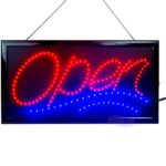 LED Open Sign for Business Displays: Electric Light Up Sign Open with 2 Flashing Modes | Lighted Signs for Barber Shops, Bars, Liquor Stores | No use of toxic Neon (19″ x 10″, Model 1)