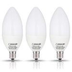 LOHAS LED Candelabra Bulb E12, Daylight 60W Light Bulbs Equivalent, 6W 5000K Candelabra Base LED, Fix for Kitchen Dinning Room Ceiling Fan Fixture Lights, 550LM, Not Dimmable Home Lighting(3 Pack)