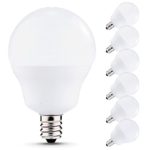 JandCase LED Globe Candelabra Light Bulbs, 2.5W, 250lm, Soft White 3000K, LED Bulbs for Ceiling Fan, E12 Base, Tiny G14 Bulbs, 6 Pack