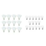 Philips 12-Pack Soft White 65-Watt BR30 Indoor Flood Light Bulbs + Philips LED Non-Dimmable 16 – Pack A19 Soft White Frosted Light Bulbs: 800-Lumen, 2700-Kelvin, 8.5-Watt (60-Watt Equivalent)