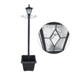 Kemeco ST4221SSP4 LED Cast Aluminum Solar Lamp Post Light with Planter Arm Hook for Outdoor Landscape Pathway Street Patio Garden Yard