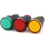 Baomain LED Indicator Pilot Light L22 DC 24V 20mA Green Red Yellow Indicator lamp 3 Pieces