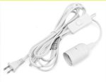 6ft Long E26 LED Grow Light Bulb Socket to 2-Prong US AC Power Cord Adapter with On/Off Switch
