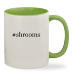 #shrooms – 11oz Hashtag Colored Inside & Handle Sturdy Ceramic Coffee Cup Mug, Light Green