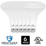 Great Eagle LED BR40 2700K Dimmable Light Bulb, 15W(120W Equivalent) UL Listed 1470 Lumens Warm White Color for Recessed and Track Lighting Fixtures (6-pack)