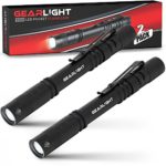 GearLight LED Pocket Pen Light Flashlight S100 [2 PACK] – Small, Mini, Stylus PenLight with Clip – Perfect Flashlights for Inspection, Work, Repair