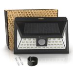 Motion Sensor Outdoor Solar Light: Home Security Dusk to Dawn LED Lighting for Patio, Porch or Backyard – Energy Saving, Waterproof Outside Flood Lights – Includes Mounting Screws and Velcro Strap