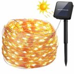 Solar String Lights, 100 LED Solar Fairy Lights 33 feet 8 Modes Copper Wire Lights Waterproof Outdoor String Lights for Garden Patio Gate Yard Party Wedding Indoor Bedroom Warm White – LiyanQ