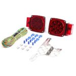 CZC AUTO 12V LED Submersible Trailer Tail Light Kit Stop Tail Turn Signal Lights for Over 80 Inch Boat Trailer Truck RV Snowmobile with Aluminum Trailer License Plate Bracket