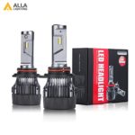 Alla Lighting S-HCR 2018 Newest Version 10000 Lumens Extremely Super Bright Cool White High Power SUPER Mini 9012 HIR2LL LED Headlight Bulb All-in-One Conversion Kits Headlamps Bulbs Lamps
