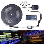 Miheal Waterproof 5050 SMD 32.8ft (10m) RGB LED Strip Light Kit, Color Changing Black PCB Rope Lights+44-key IR Controller+ Power Supply for Home,Kitchen,Trucks,Sitting Room and Bedroom Decoration