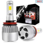 LED Headlight Bulbs Conversion Kit OFFROADTOWN H11 H8 H9 OSRAM Chip 10,000 Lumen LED Headlamp Extremely Bright 100w Cool White 6000K