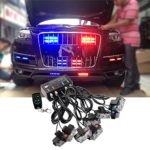 BLUE RED LED Flashing Modes Car Truck Emergency Flash Dash Vehicle Strobe Light Lamp Bars Warning Deck Dash Front Rear Grille with Remote Control