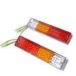 HQAP 20 LED Trailer Tail Lights Bar-Waterproof, DC10-30V Red-Amber-White for Rear Lights Turn Signal Lights Brake Lights Backup Lights Running Lights (2 Pack)