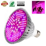 100W Led Grow Light Bulb, Plant Lights Full Spectrum for Indoor Plants Hydroponics, Led Plants Bulbs for Flowers Tobacco Garden Greenhouse and Organic Soil (E26 120LEDs) …