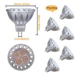 ALIDE MR16 GU5.3 Led Bulbs 5W,20W 35W Halogen Replacement Equivalent,2700K Soft Warm White,12V Low Voltage Bulb Spotlights for Outdoor Landscape Flood Track Lighting,Not Dimmable,50mm,400lm,38°,6pcs
