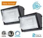 LEONLITE Dimmable LED Wall Pack Light Fixture, ETL & DLC Listed Outdoor Light, 80W (400W Equivalent), 5700K Daylight 8900 Lumens, 10-YEAR WARRANTY, Pack of 2