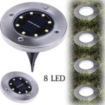 Stylish 8 LED Solar Power Buried Light, Unpara Rechargeable Ground Lamp Outdoor Path Way Garden Decking Lawn Yard