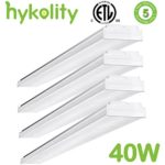 Hykolity 4FT LED Low Profile Commercial Wraparound Shop Light 40W 4400 Lumens Linear Flushmount Garage Office Ceiling Lamp 5000K Daylight White ETL Listed – Pack of 4