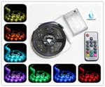 Battery Powered LED Strip Lights, RF Remote Controlled, Multi-Color Changing, DIY Indoor and Outdoor Decoration, 6.56ft/2M, Waterproof
